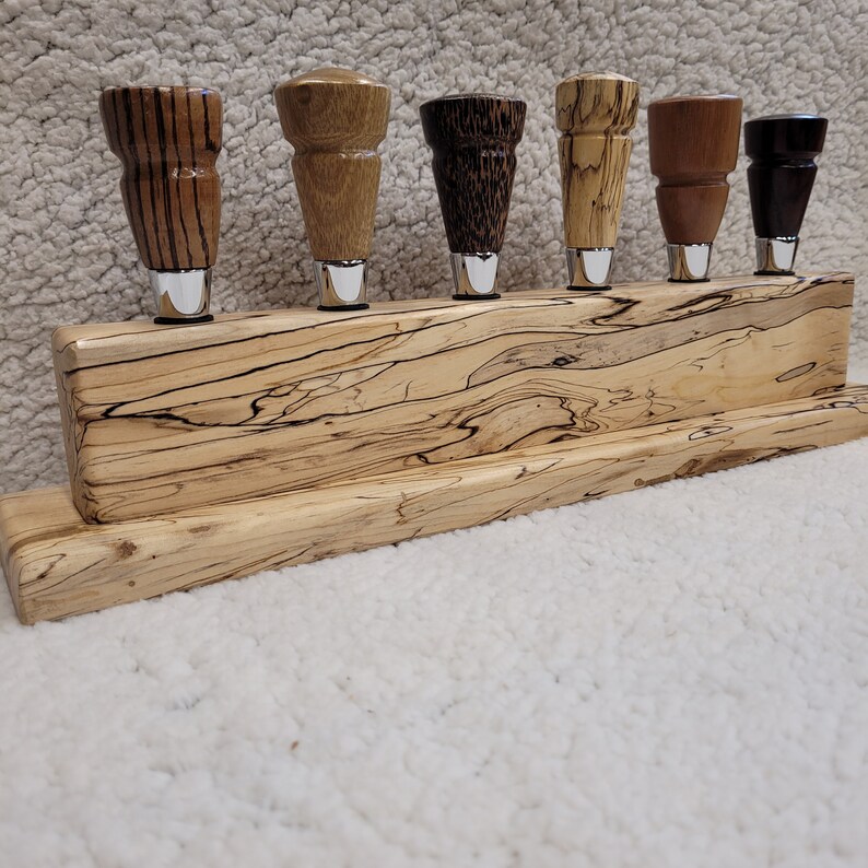 Wine Bottle Stopper Display Stand Made With Exotic Wood Etsy