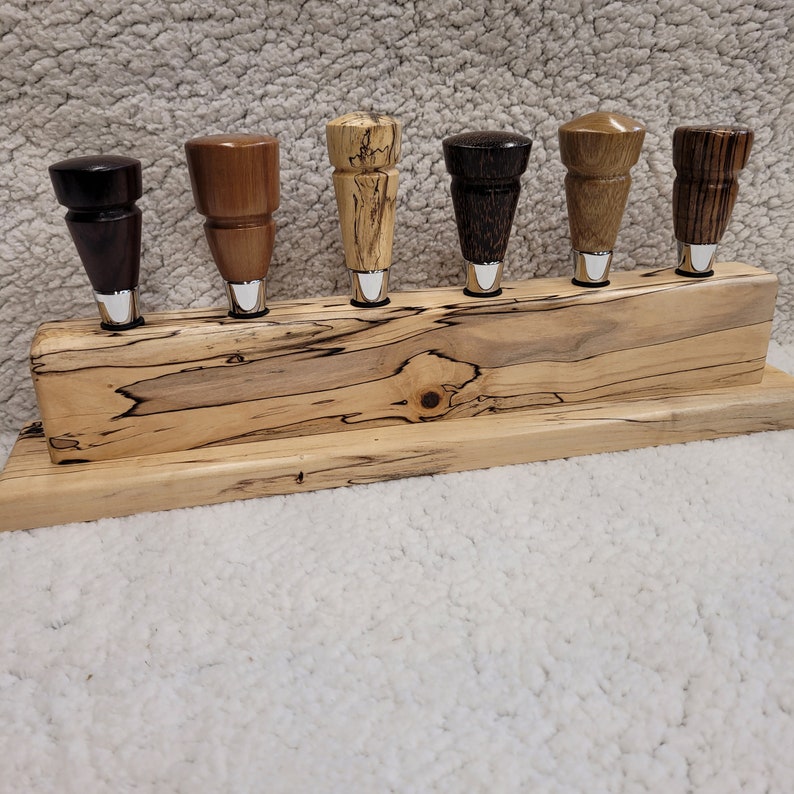 Wine Bottle Stopper Display Stand Made With Exotic Wood Etsy