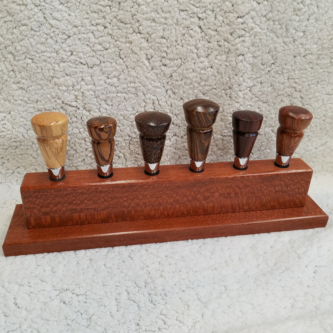 Wine Bottle Stopper Display Stand Made With Exotic Wood Etsy