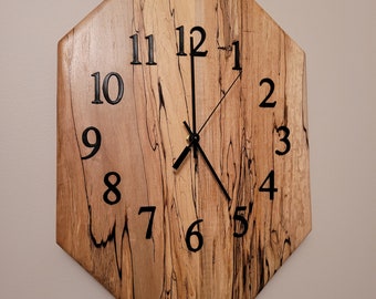 Rustic Spalted Maple Wood Wall Clock