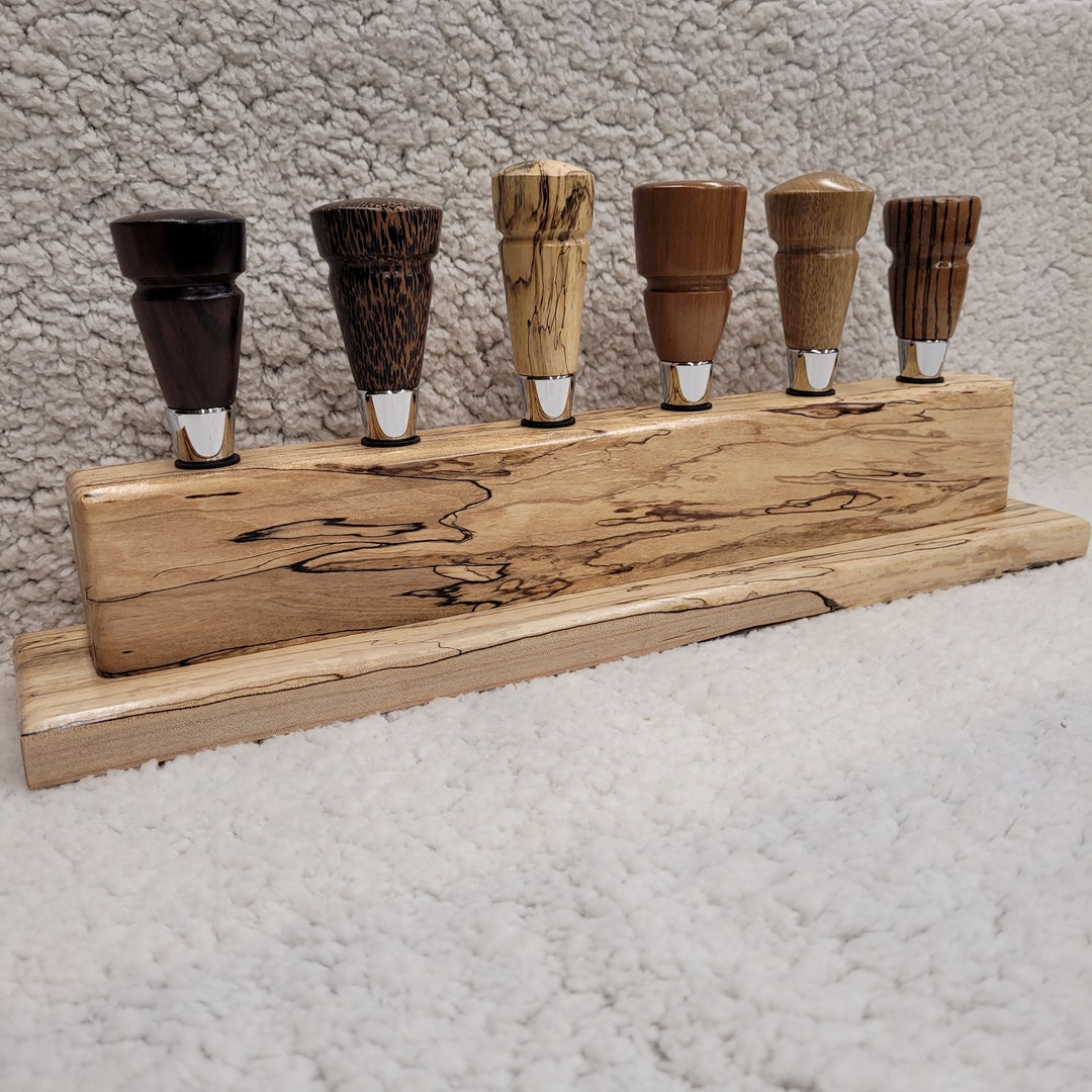 Wine Bottle Stopper Display Stand Made With Exotic Wood Etsy
