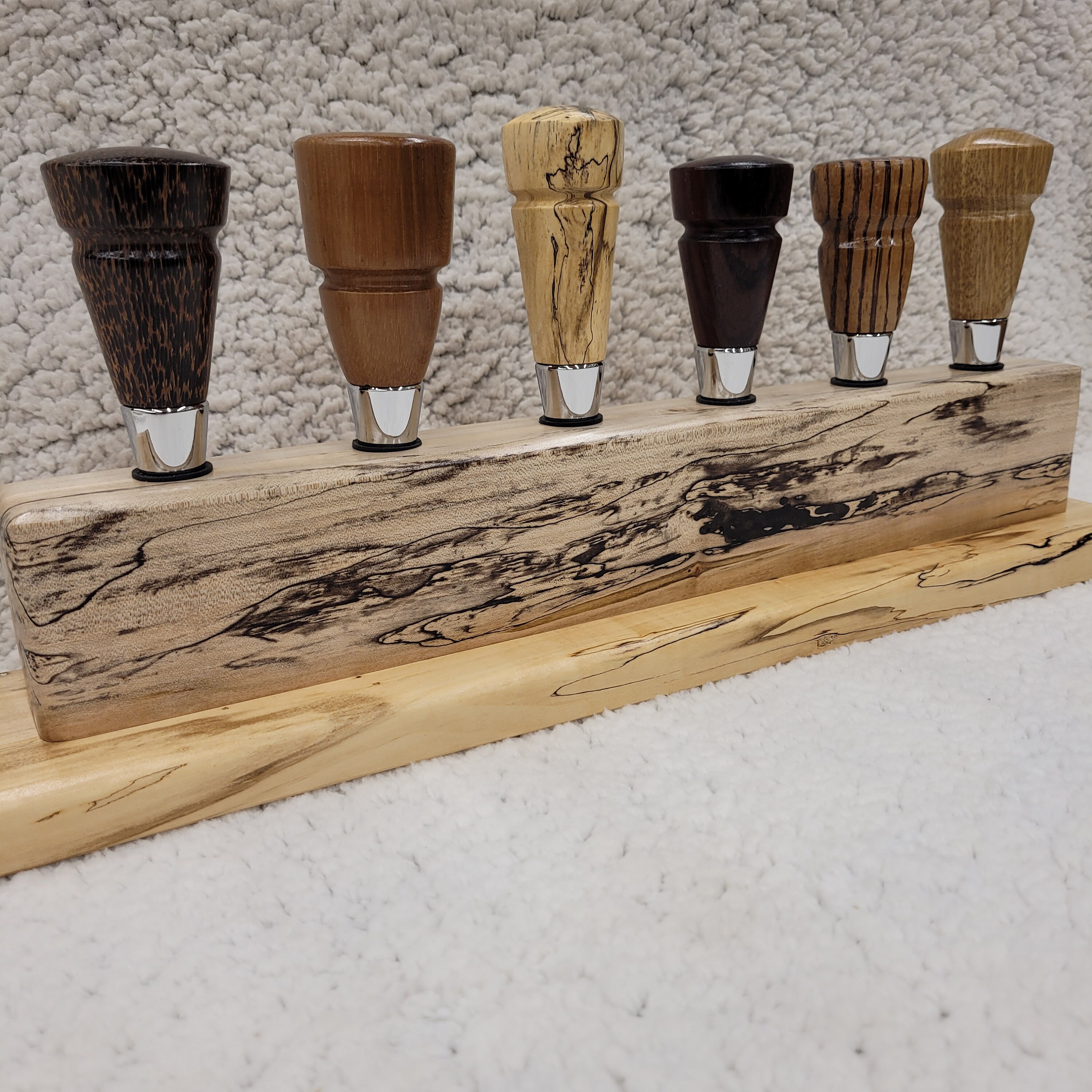 Wine Bottle Stopper Display Stand Made With Exotic Wood Etsy