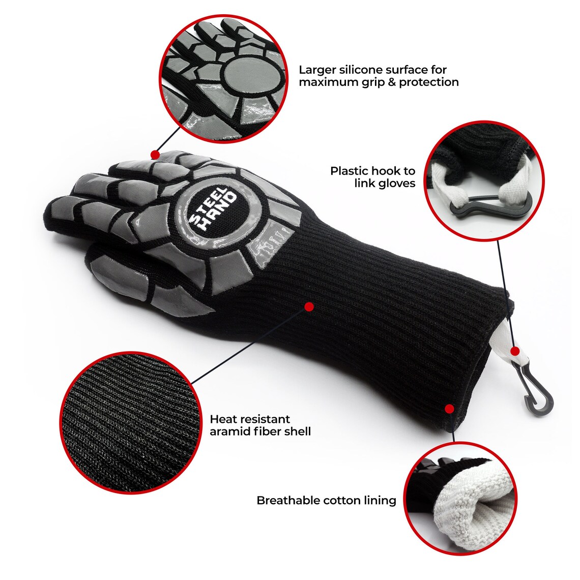 STEEL HAND Heat Resistant Gloves Pizza Oven Gloves Etsy