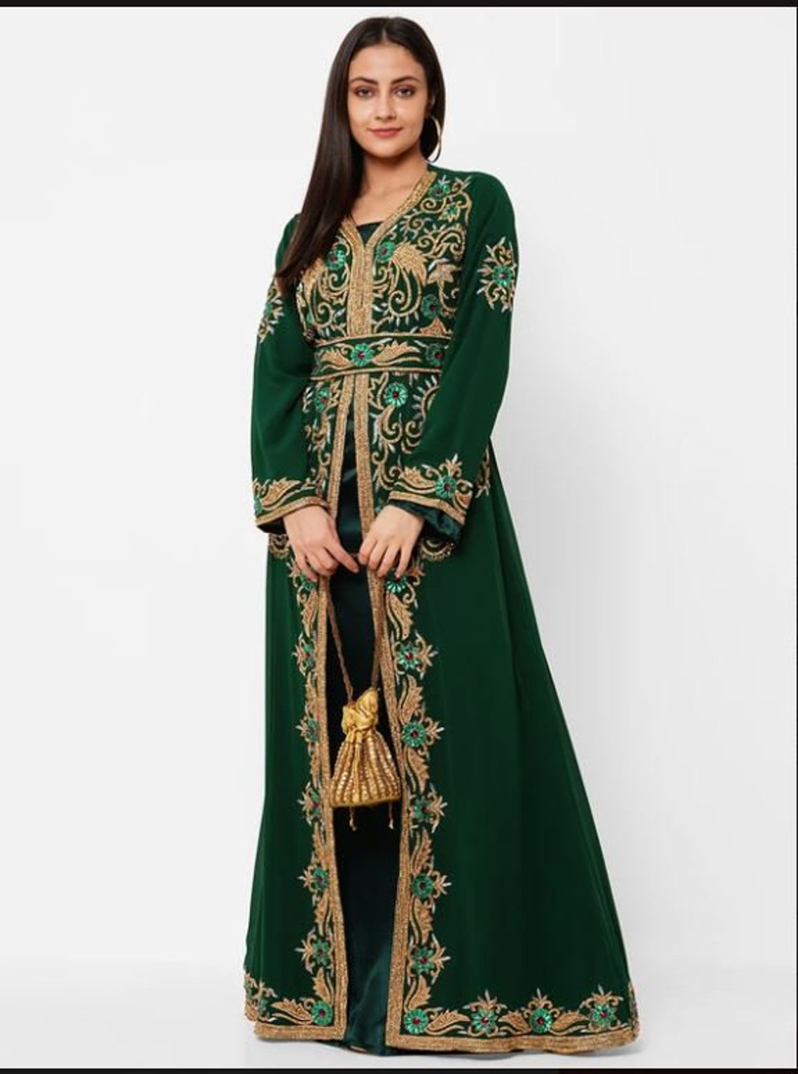 Dubai Moroccan Kaftan Arabic Abaya Maxi Hand Beaded Caftan - Etsy