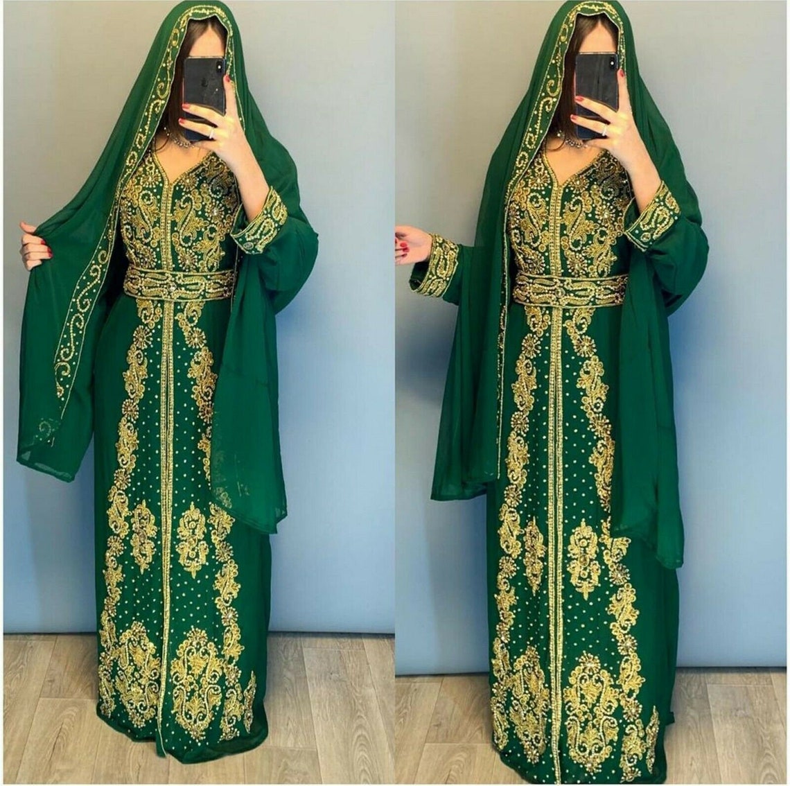 Royal Moroccan Dubai Kaftan Arabic Abaya Maxi Hand Beaded Etsy