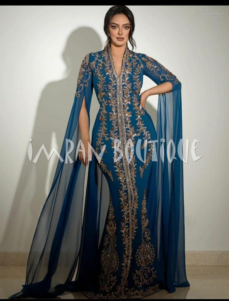 Sale !! Dubai Moroccan Kaftan Fish Cut Arabic Abaya Maxi Hand Beaded Caftan Farasha Floor Length Party Wear Wedding Gown Jilbab Women Dress 