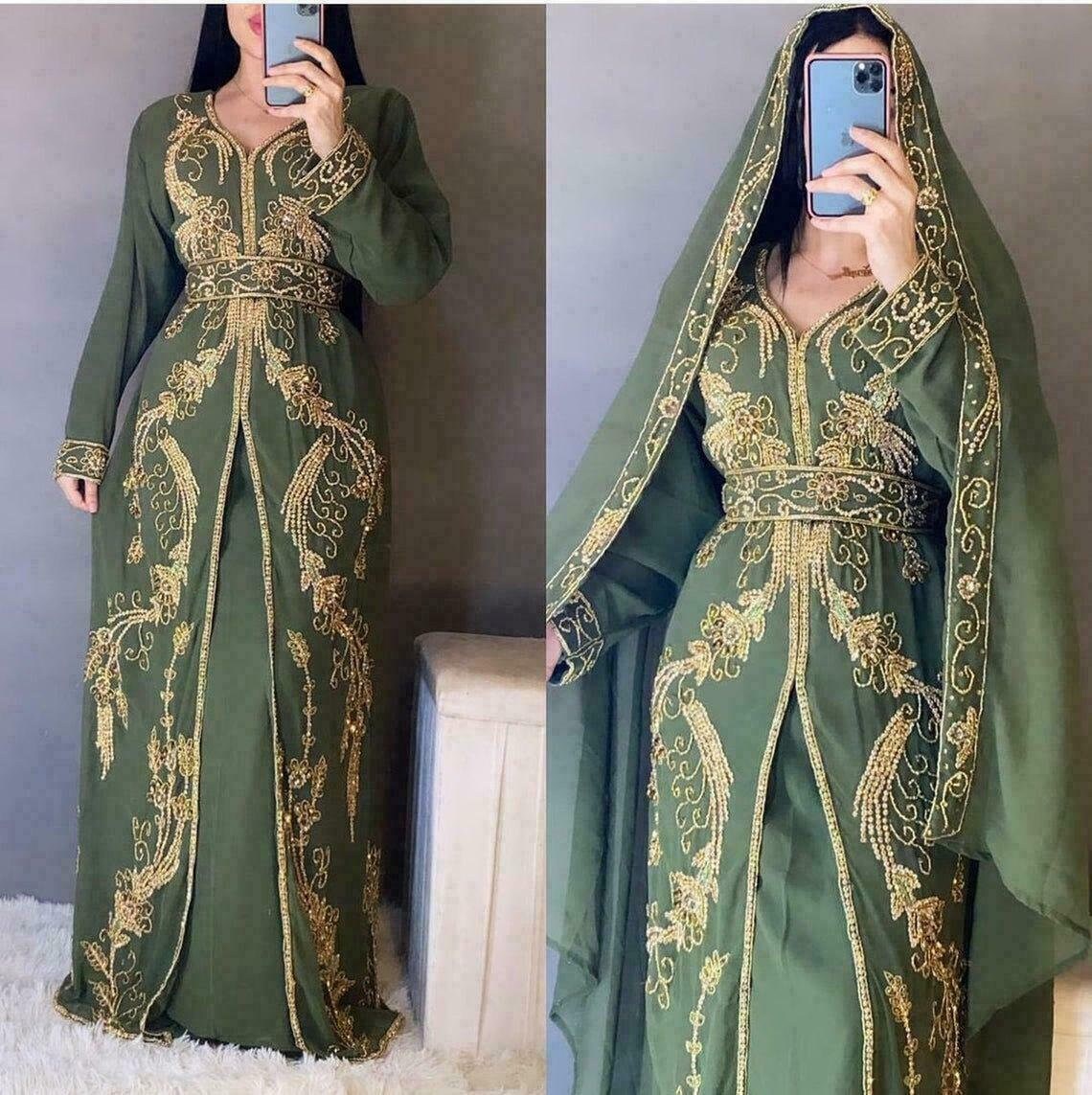 Royal Moroccan Dubai Kaftan Abaya Maxi Fancy Bridal Zari - Etsy