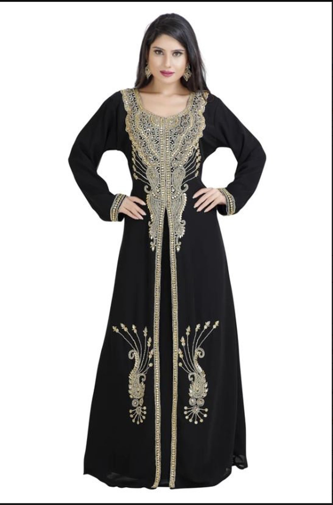 Dubai Moroccan Kaftan Arabic Abaya Maxi Hand Beaded Caftan - Etsy