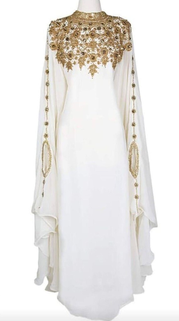 Dubai Moroccan Islamic Bell Sleeve Style Kaftan Farasha Beach Abaya Dresses Var 