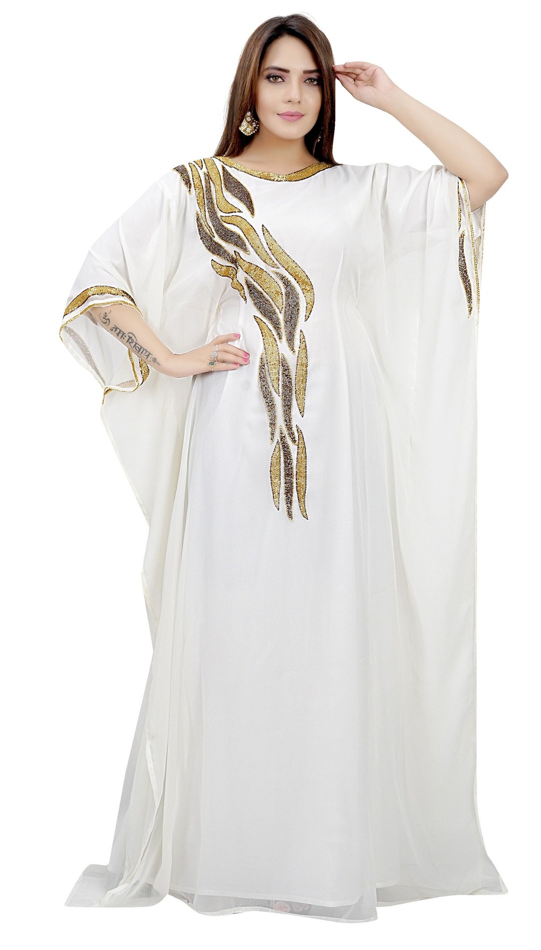 Dubai Moroccan Kaftan Arabic Abaya Maxi Hand Beaded Caftan - Etsy