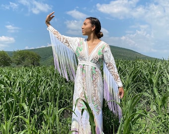 RENTAL-Aria, maternity dress, dress rental, boho maternity dress, fringe dress