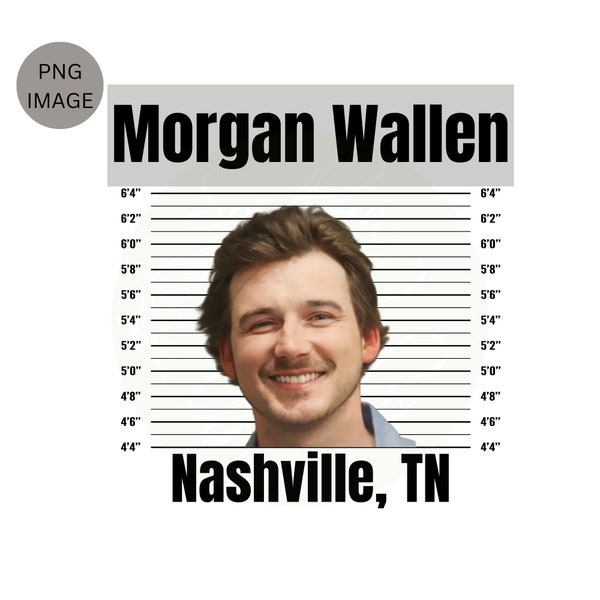 Morgan Wallen Mugshot, Morgan Wallen PNG for Sublimation