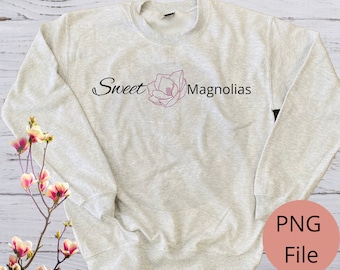 Immagine digitale Sweet Magnolias, PNG per sublimazione, Fiore PNG