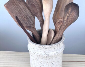 Pottery Utensil Holder, Ceramic Utensil Holder, Handmade Ceramic Utensil Holder, Utensil Holder