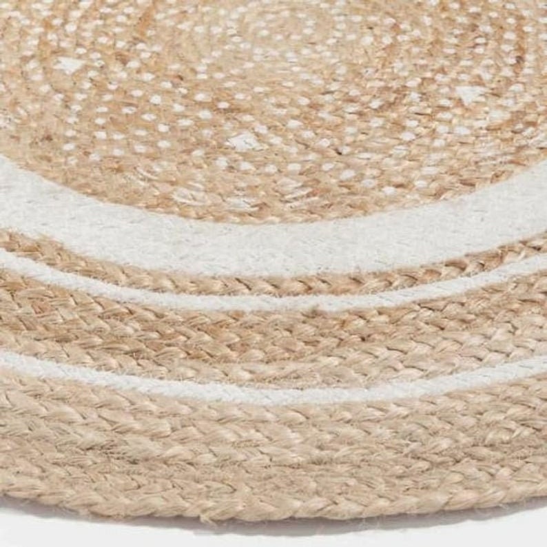 Cotton Jute Round Rugs With Designer Border Handmade & Purely Etsy UK