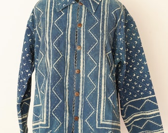 XXL Taille Non-Fiber Ikat Design Veste d’hiver unisexe de luxe, veste de fête ethnique élégante d’hiver, veste matelassée à la main, cadeau de Noël