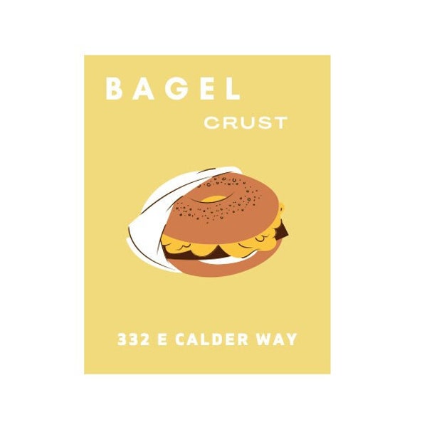 Bagel Crust | College Town Poster | Penn State | Digital Download