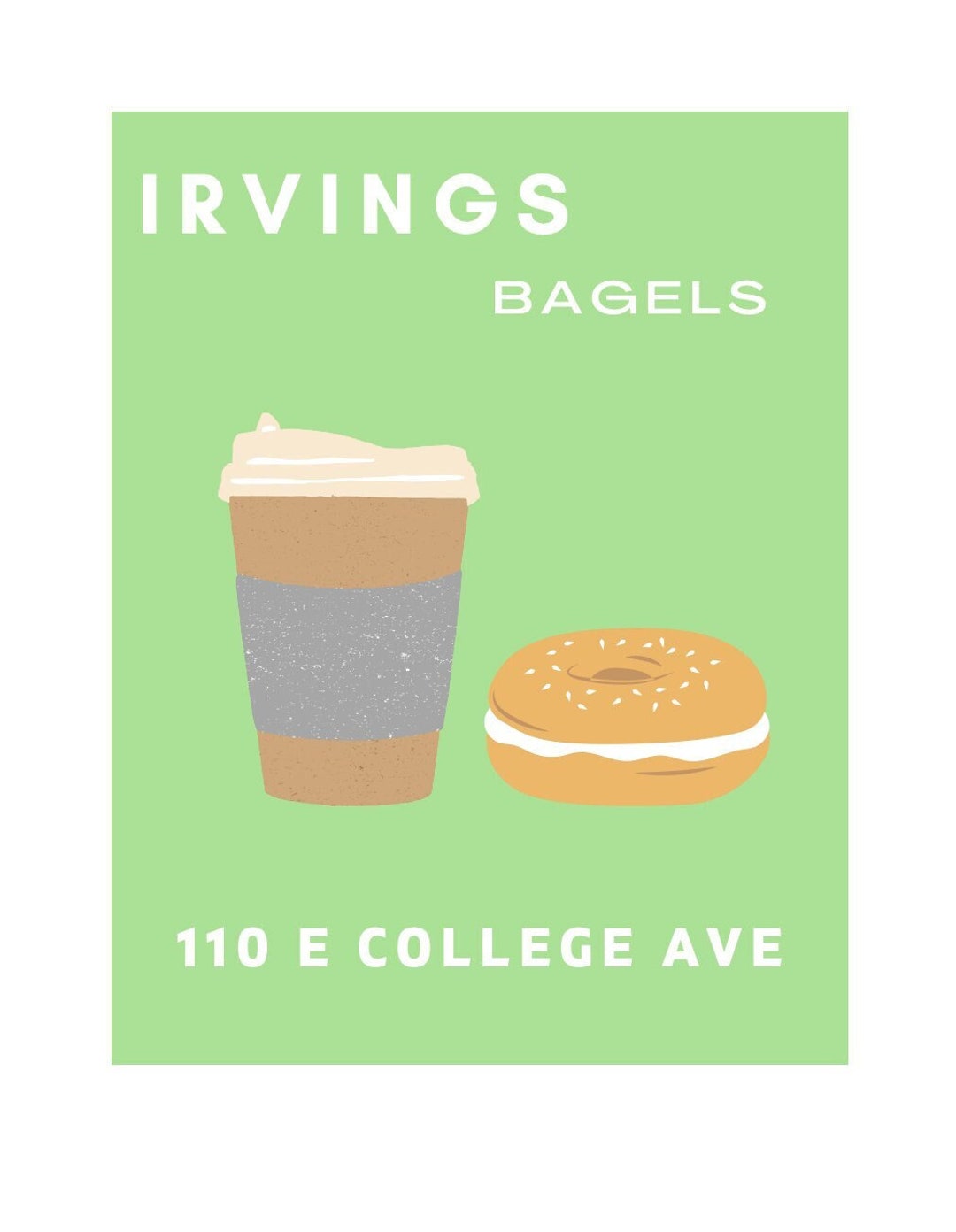 Irvings Bagels Penn State College Apartment Decor Posters Digital