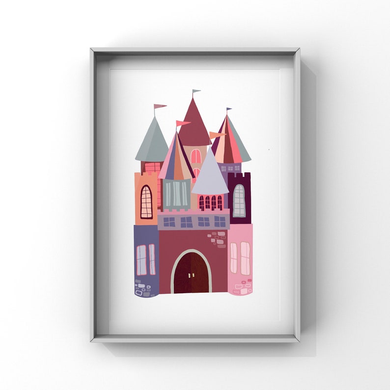 Castle image perfect for birthday party invitations or princess bedroom art print