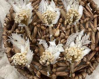 White Rustic Boutonniere