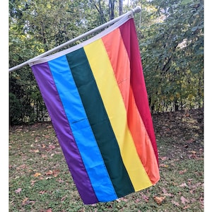 Recycled Material Rainbow Flag - Gay Pride Flag Made With Reclaimed/ Upcycled Fabric - Handmade and Queer Made!