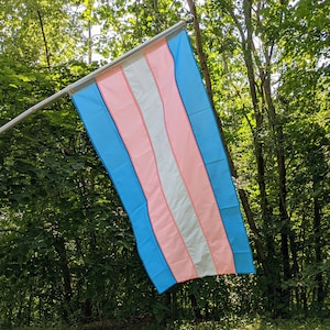 Queer Made, Handmade Transgender Trans Pride Flag With Stitched Stripes!