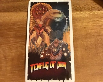 Temple of DOOM” see through vinyl sticker