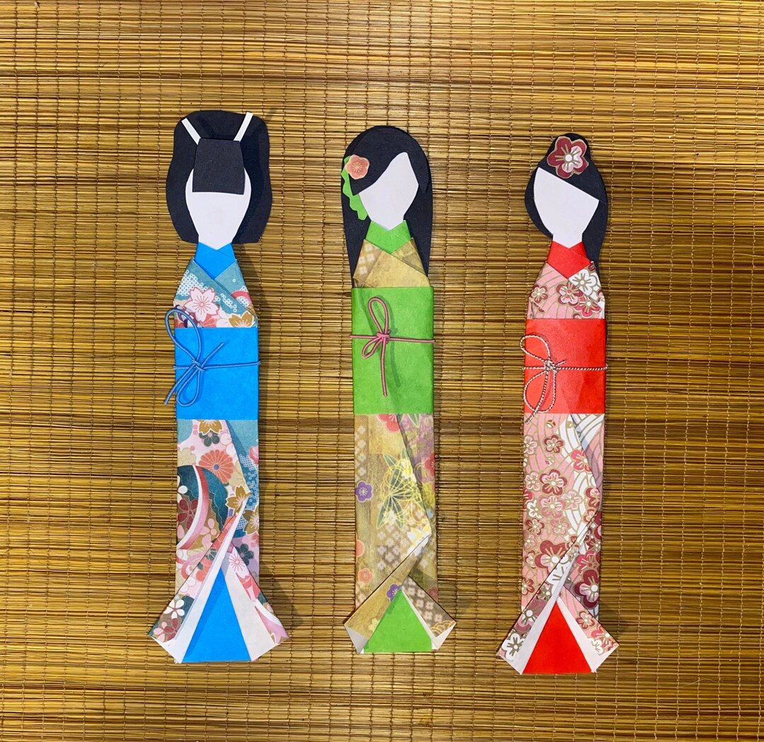 Japanese Origami Geisha Bookmark L Paper Doll - Etsy