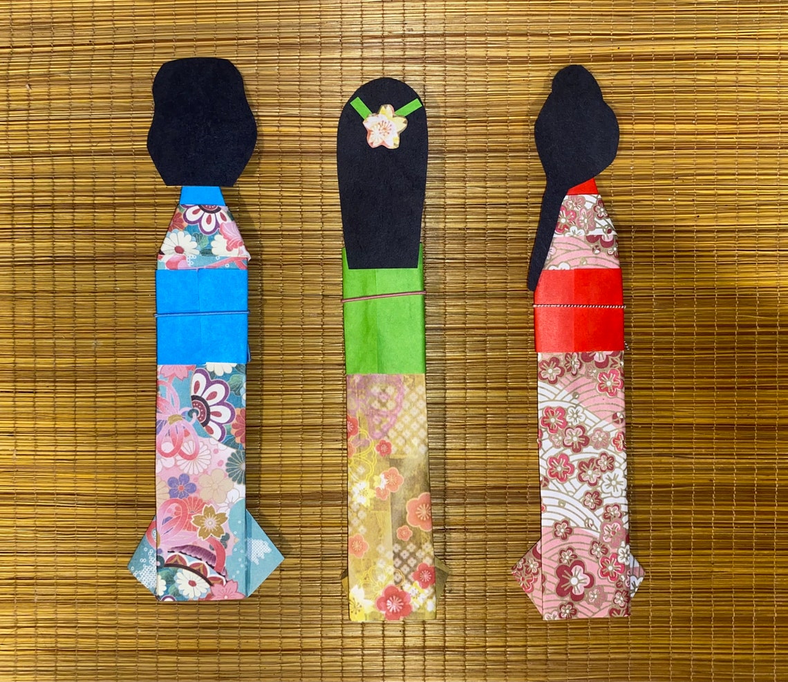 Japanese Origami Geisha Bookmark L Paper Doll - Etsy