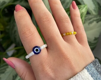 Evil Eye beaded ring | Spirituality | Ring