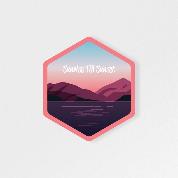 Sunrise to Sunset Planner Sticker – Glossy Nature Journal & Scrapbook Decoration