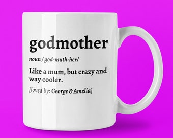 Godmother Gift Personalised Mug, Godmother Gift, Godmother Mug, Godmother Proposal, Godmother Birthday Present Godparent Gift From Godchild