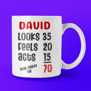 Personalized 70th Birthday Mug, Gift For Him