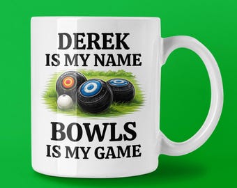 Personalised Bowls Mug, Bowls Lover Coffee Cup