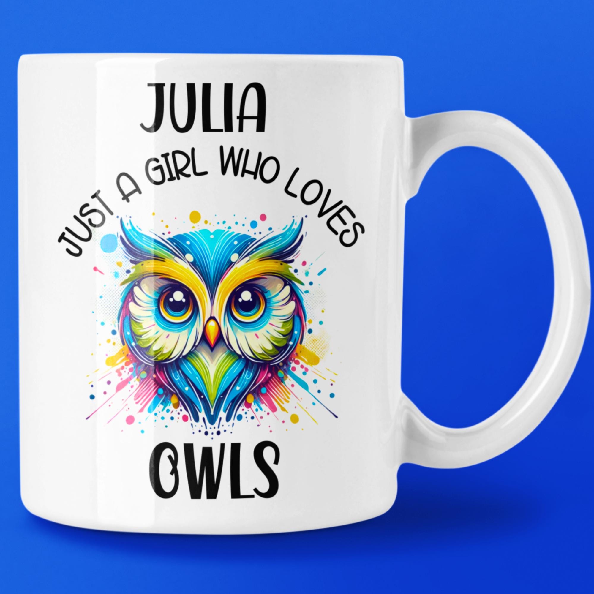 Personalised Owl Mug, Cute Owl Gift, Owl Lover Gift, Just a Girl Who Loves Owls, Owl Mug and Coaster