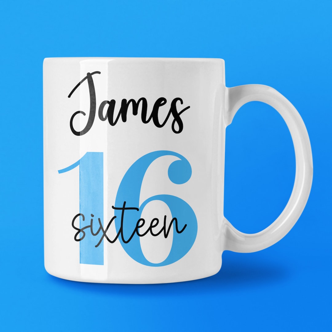 Gift for 16 Year Old Boy, Personalised 16th Birthday Mug, Funny 16th