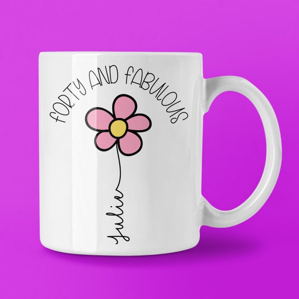 Taza personalizada para el 40 cumpleaños, regalo para mujer de 40 años.