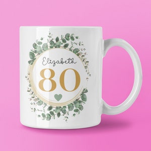 80th birthday mug for women, 80th birthday gifts for women, 80th gifts for women, Birthday gift for 80 year old woman, Personalised Mug Gift