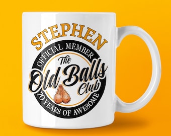 Personalized 70th Birthday Mug, Funny Gift for Him