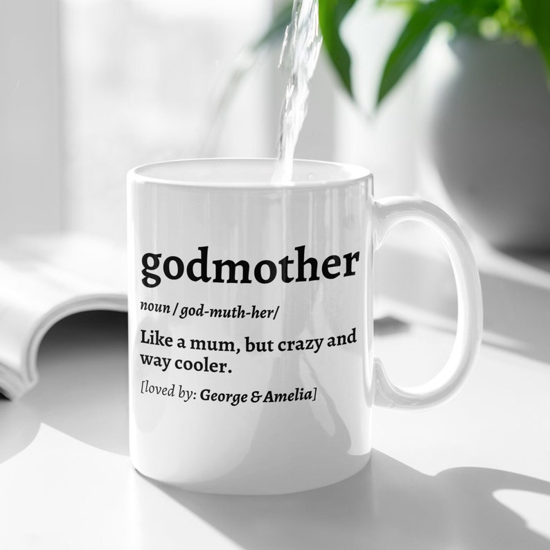 Godmother Gift Personalised Mug, Godmother Gift, Godmother Mug, Godmother Proposal, Godmother Birthday Present Godparent Gift From Godchild image 2