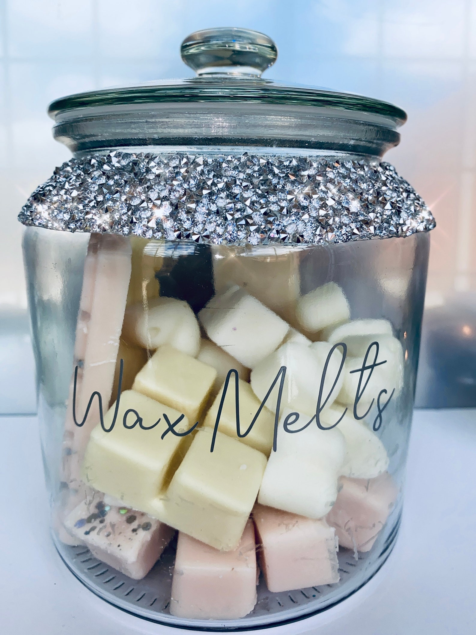 Bath Bomb Storage Jar Crushed Diamond Gift Beautiful Etsy