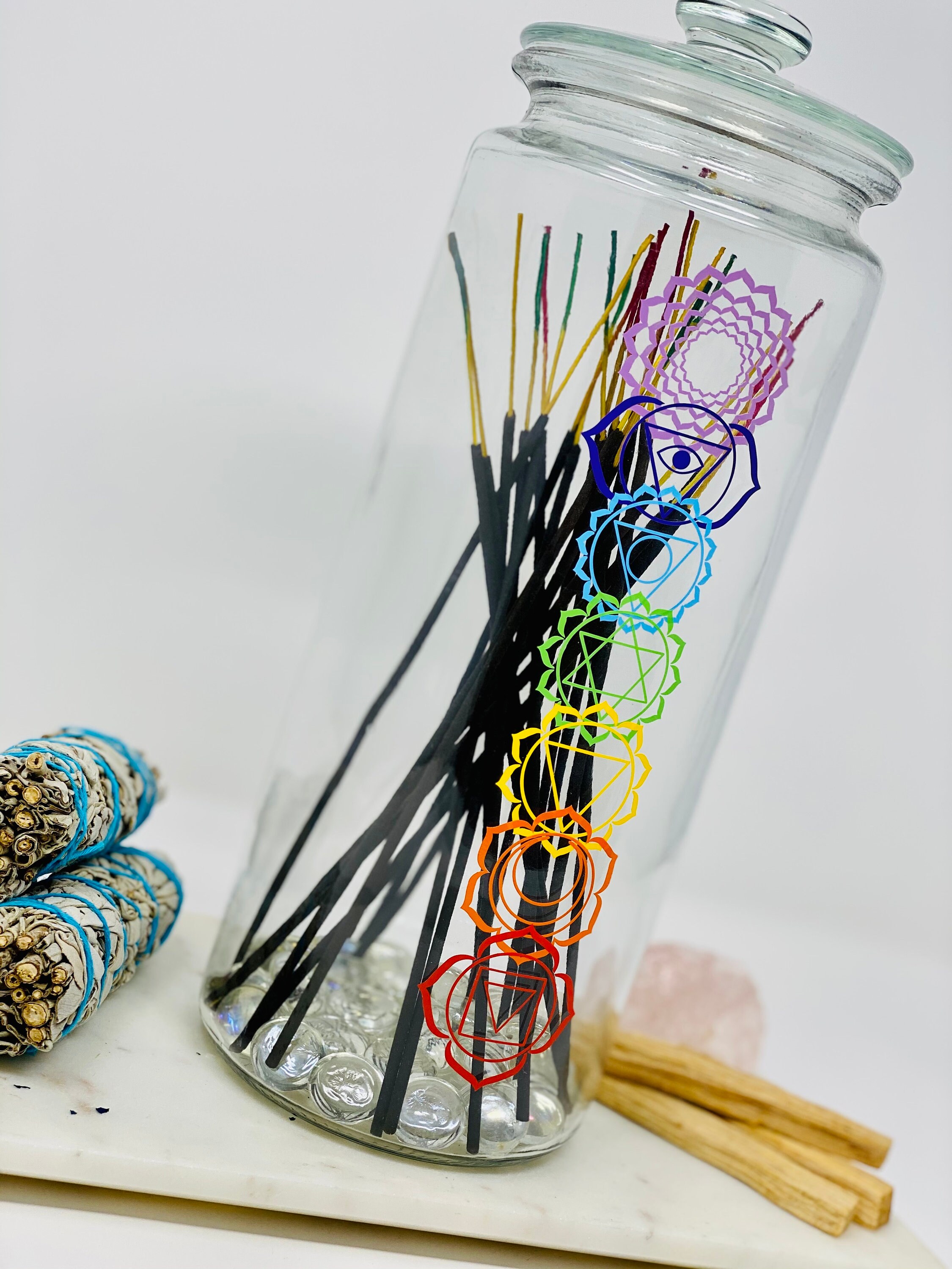 7 Chakra Incense Stick Storage Holder Agarbatti / Sage / Etsy UK