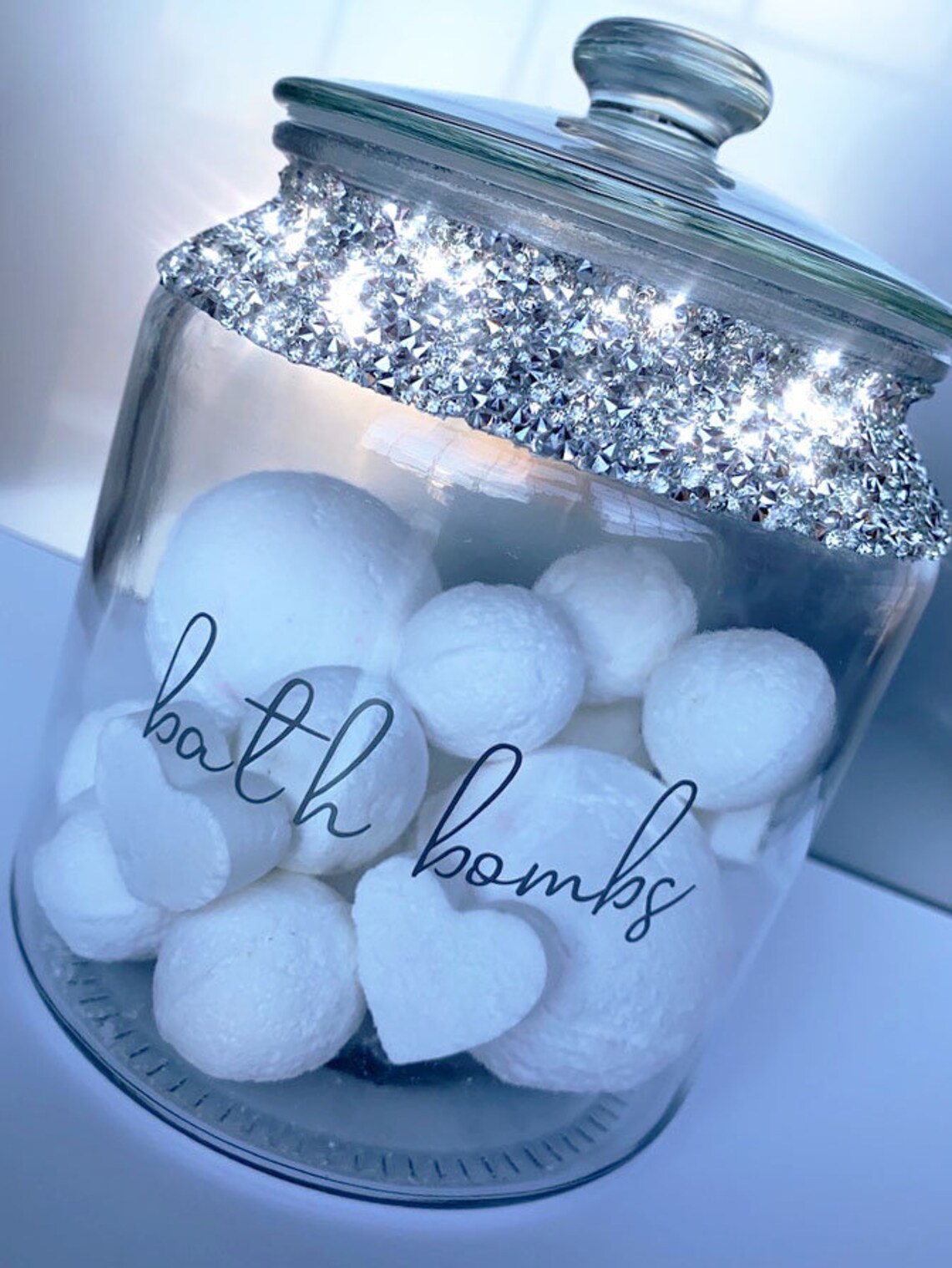 Bath Bomb Storage Jar Crushed Diamond Gift Beautiful Etsy