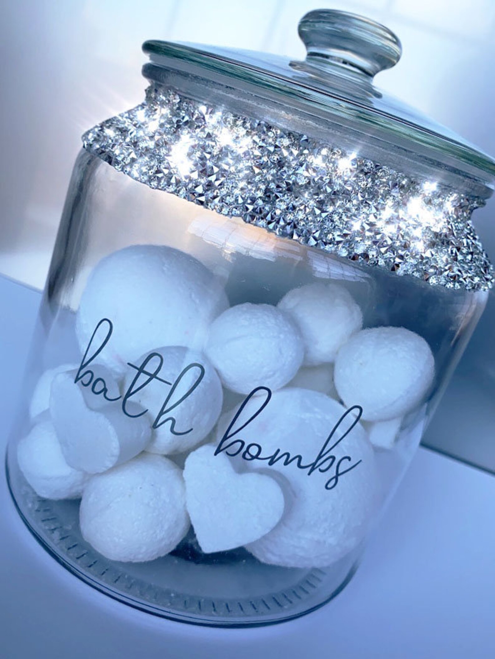 Bath Bomb Storage Jar Crushed Diamond Gift Beautiful Etsy