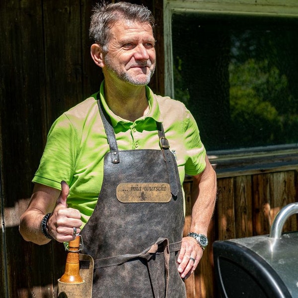 Grillschürze handgefertigt aus echtem Leder