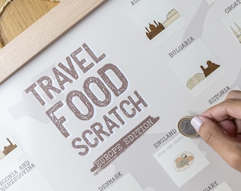 Personalized Scratch Off Poster, Food Travel Poster, Food bucket list Travel Wall Decor, Personalized Travel Gift, Scratch Off Map, Foodie&#39;s