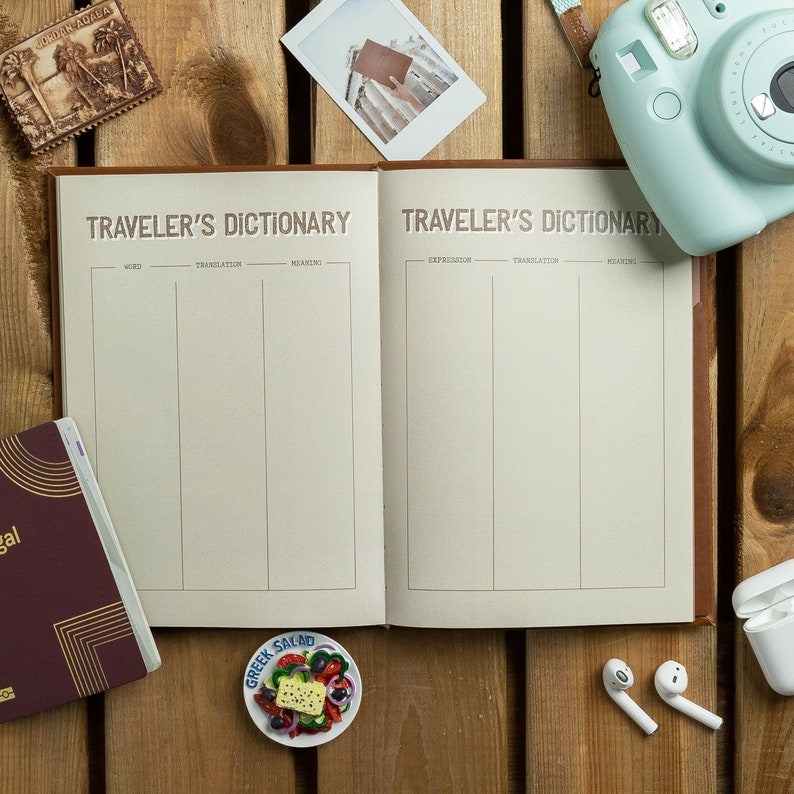 Faux Leather Travel Journal Vegan Travel Gift Travel Etsy