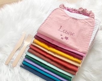 Washable personalized elastic nursery school canteen towel | Personalized bib | Washable personalized children's back-to-school gift