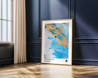 Abstrakte Wand Kunst Druck, Art Print, Wohnzimmer, Büro, Haus, Meisterzimmer, Wanddekoration, Weihnachtsgeschenke, Geschenk für Sie, Blau
