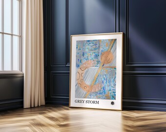 Abstrakte Wand Kunst Druck, Kunstdruck, Wohnzimmer, Büro, Haus, Meisterzimmer, Wanddekoration, Weihnachtsgeschenke, Geschenk für Sie, Grau